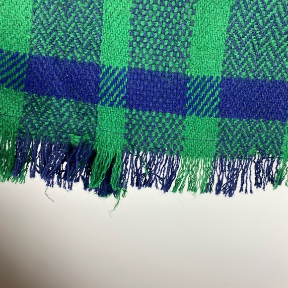 J.O.A SET Plaid Fray Hem Mini Skirt. S small Green/blue abound plaid shirt - Picture 7 of 13